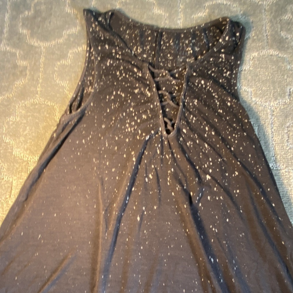 Soft‎ & Sexy Black White Splatter Tank Dress Sleeveless XS Oversized Flowy